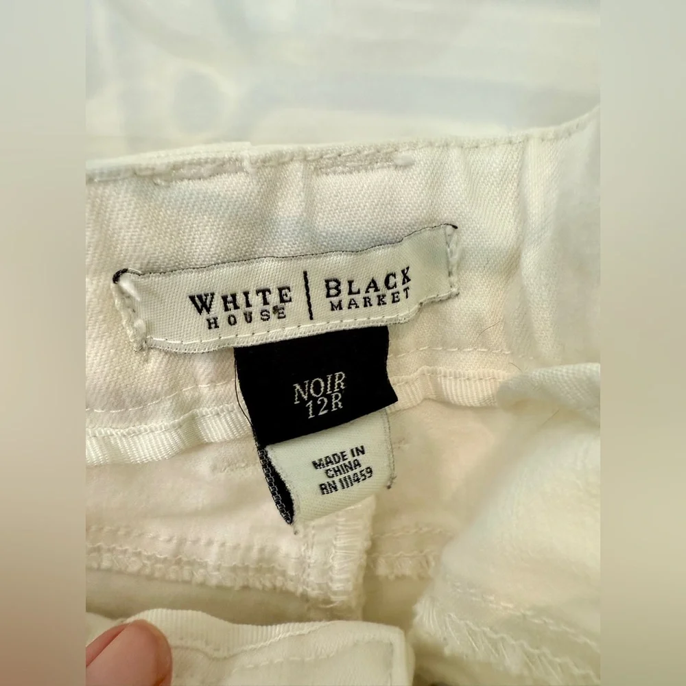 White House Black Market Noir Cut White Women's Jeans Size 12 - Picture 3 of 12